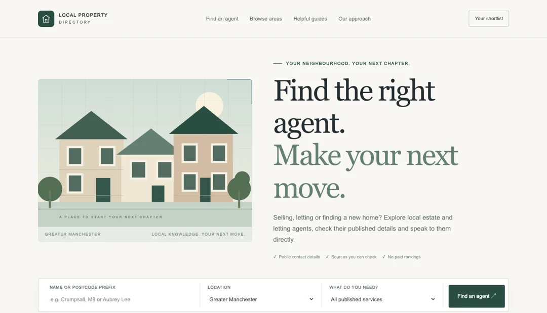 Local Property Directory estate and letting agent website example